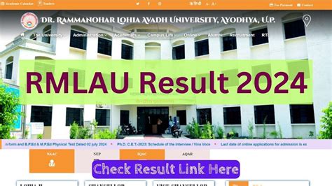 rmlau रिजल्ट विथ रोल नंबर 2023|RMLAU result 2023 out for UG, PG programmes on rmlauexams.in .